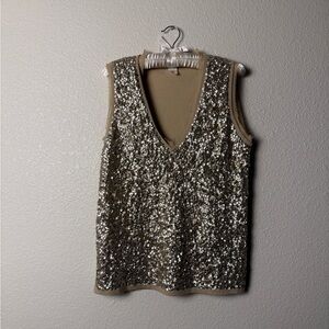 J.Crew women’s merino wool sequin top size L